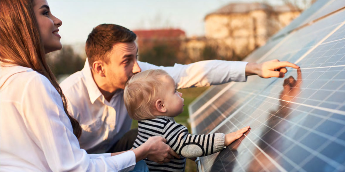 Family Viewing Solar Panels